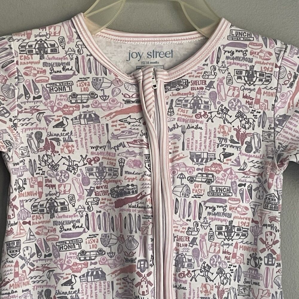 Joy Street Double Zip Pima Cotton Pajamas Toddler 12-18 Months Hamptons Pink